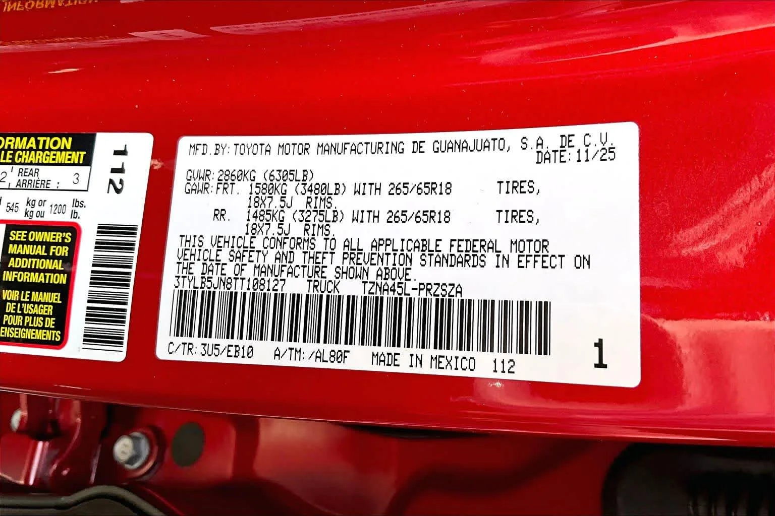 New 2026 Supersonic Red Toyota Limited image 22