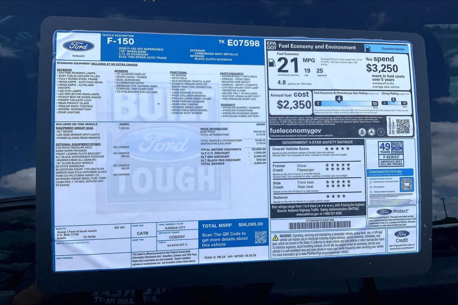 New 2026 Carbonized Gray Metallic Ford XLT image 20
