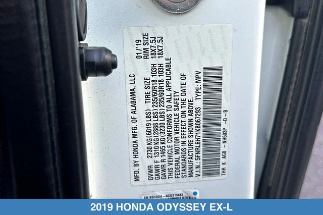 2019 Honda Odyssey EX-L - Photo 34