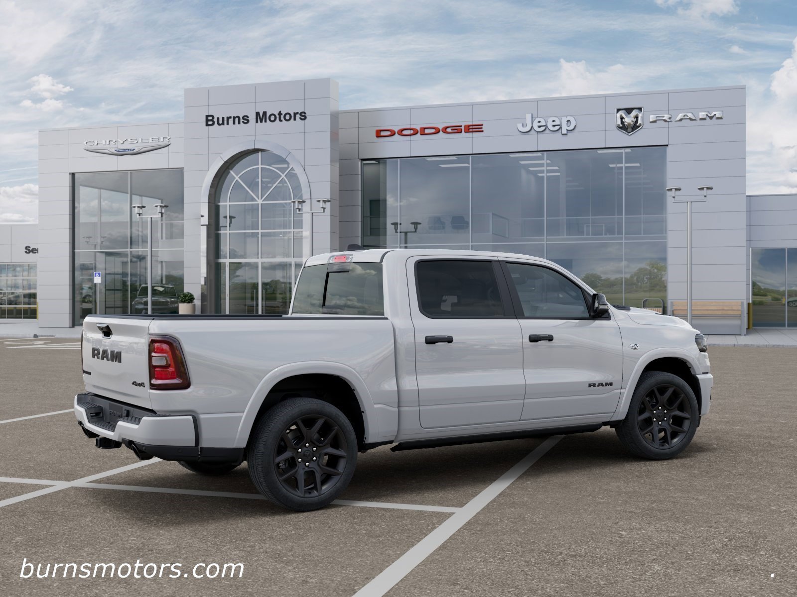 New 2026 Bright White Clear-Coat Exterior Paint Ram Laramie Night Edition image 4