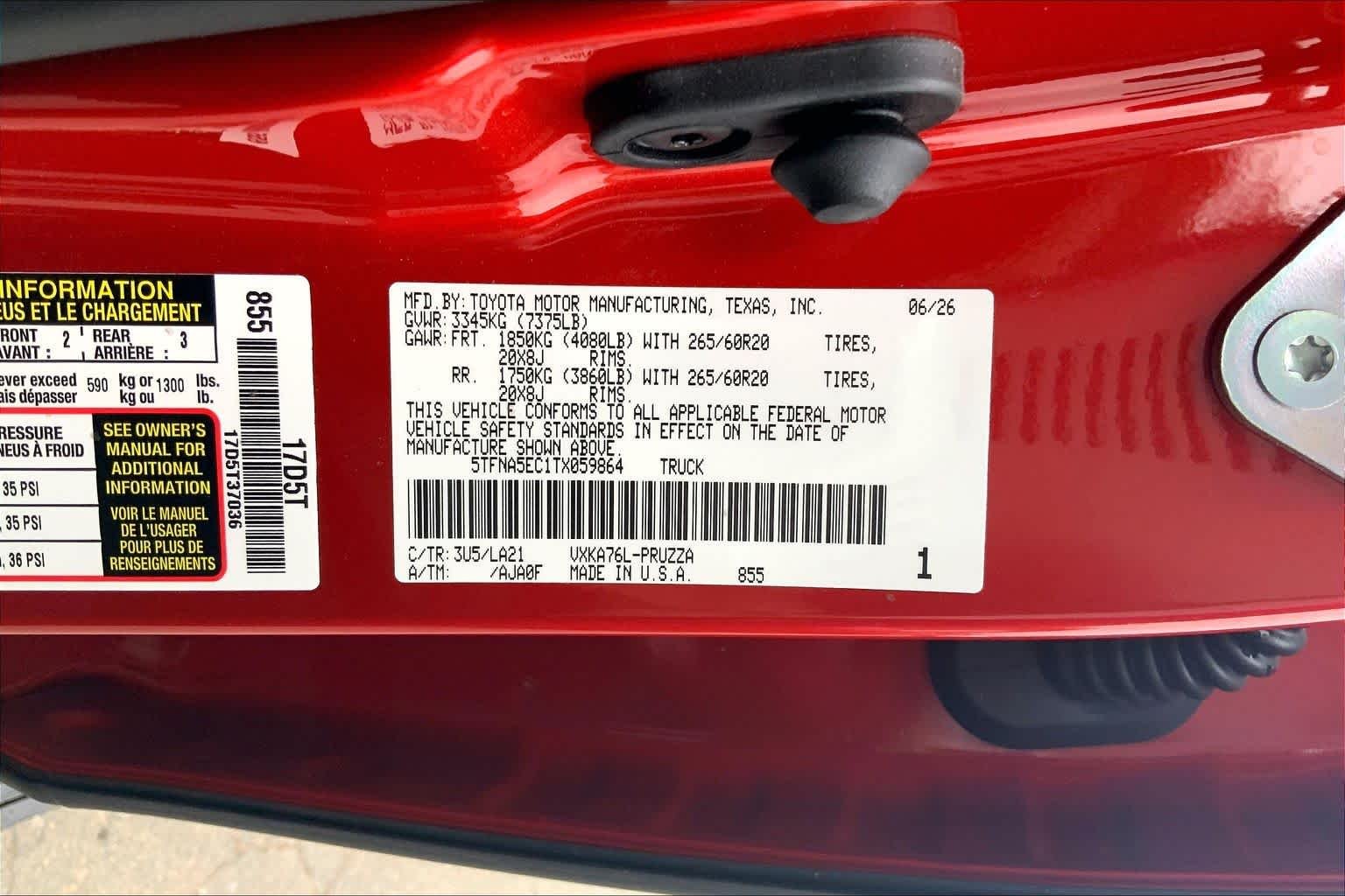 New 2026 Supersonic Red Toyota Platinum image 21