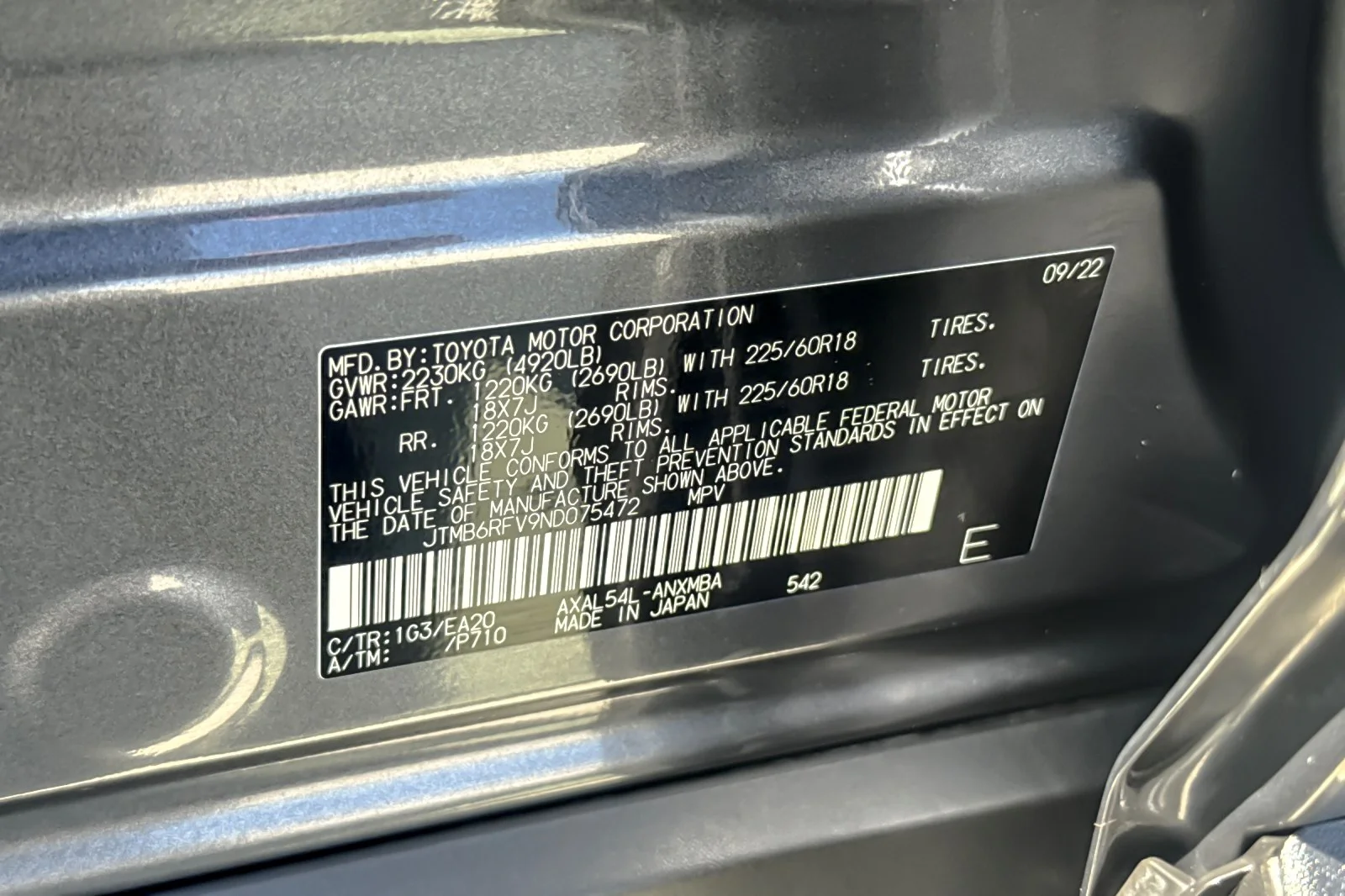 Used 2022 GRAY METALLIC Toyota Hybrid XLE Premium image 27