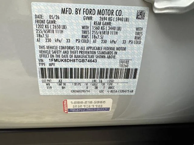 New 2026 Space White Metallic Ford Active image 29