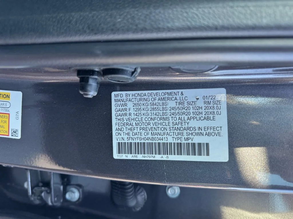 Certified Used 2022 Modern Steel Metallic Honda AWD ELITE image 26