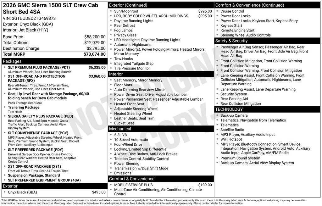 New 2026 Onyx Black GMC SLT image 19