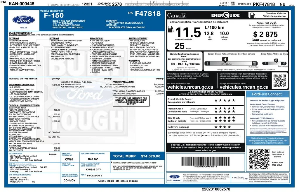 Used 2023 Blue Ford XLT image 3