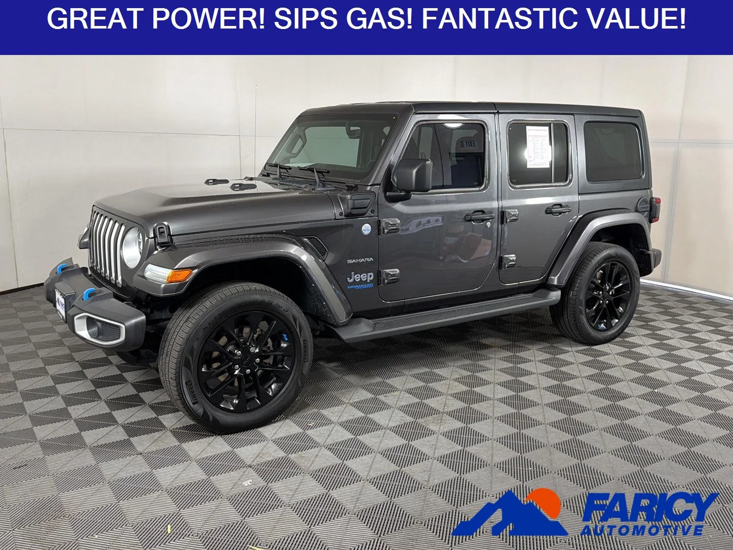 Used 2022 Granite Crystal Metallic Clearcoat Jeep Unlimited Sahara image 1