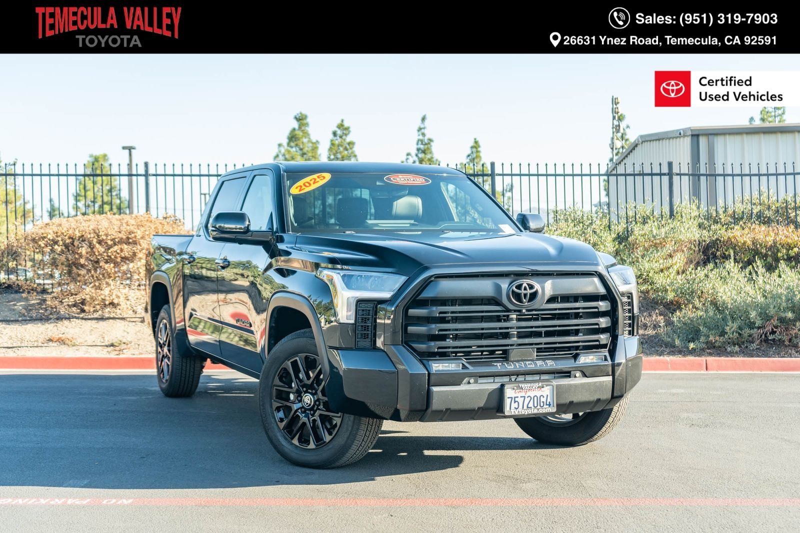 Certified Used 2025 Midnight Black Metallic Toyota Limited image 1