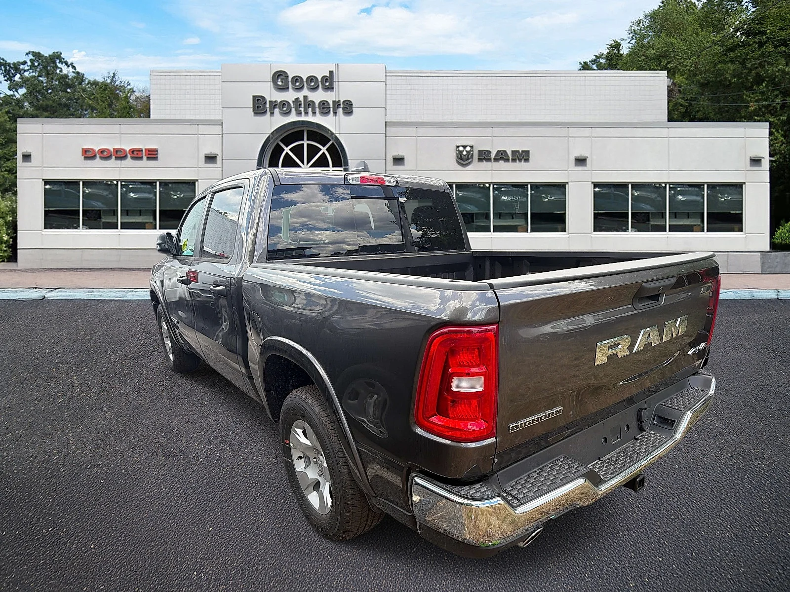 New 2026 Granite Crystal Metallic Clear-Coat Exterior Paint RAM Big Horn Crew Cab 4x4 5