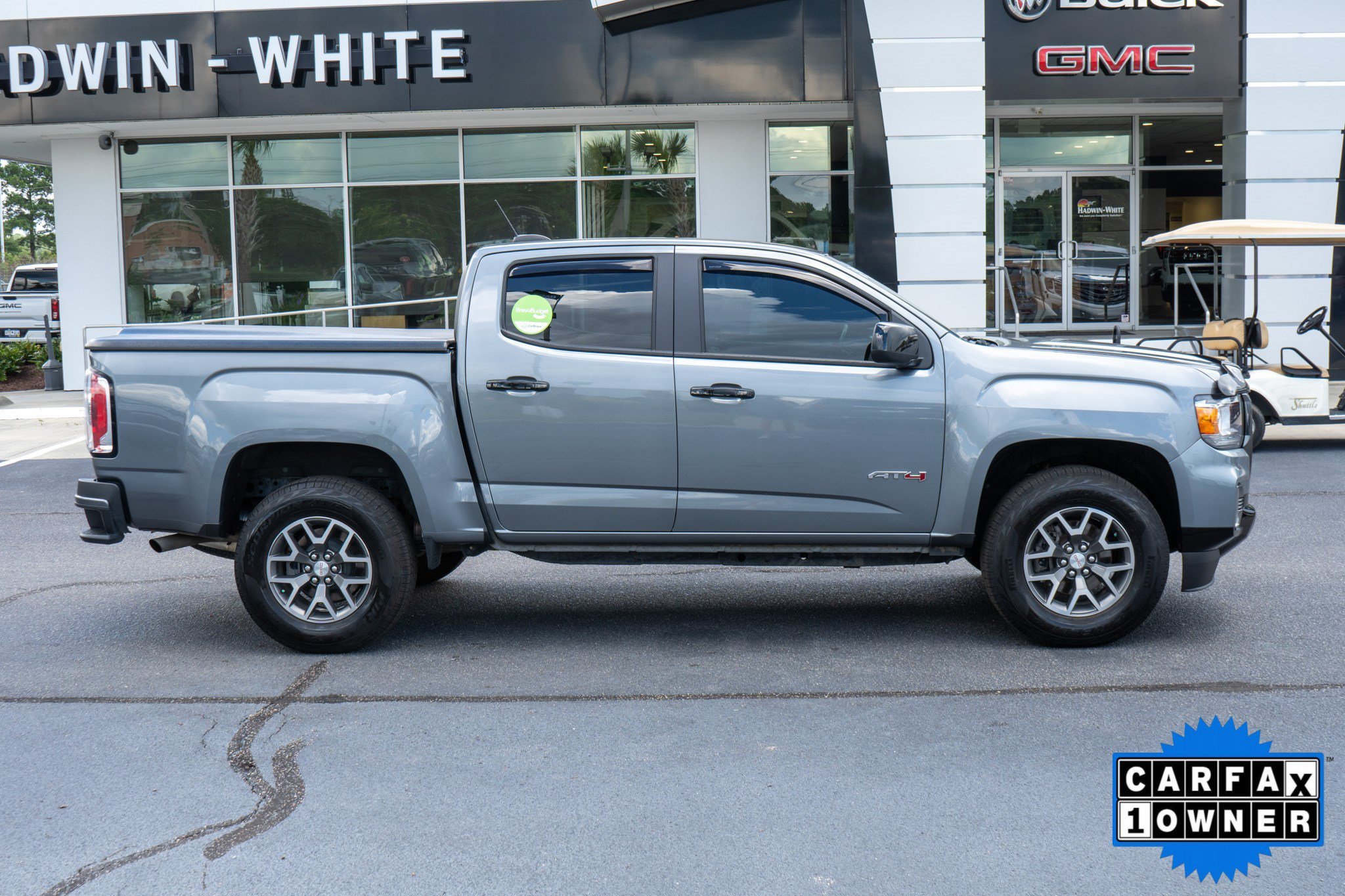 Used 2021 Satin Steel Metallic GMC 4WD AT4 w/Leather image 2