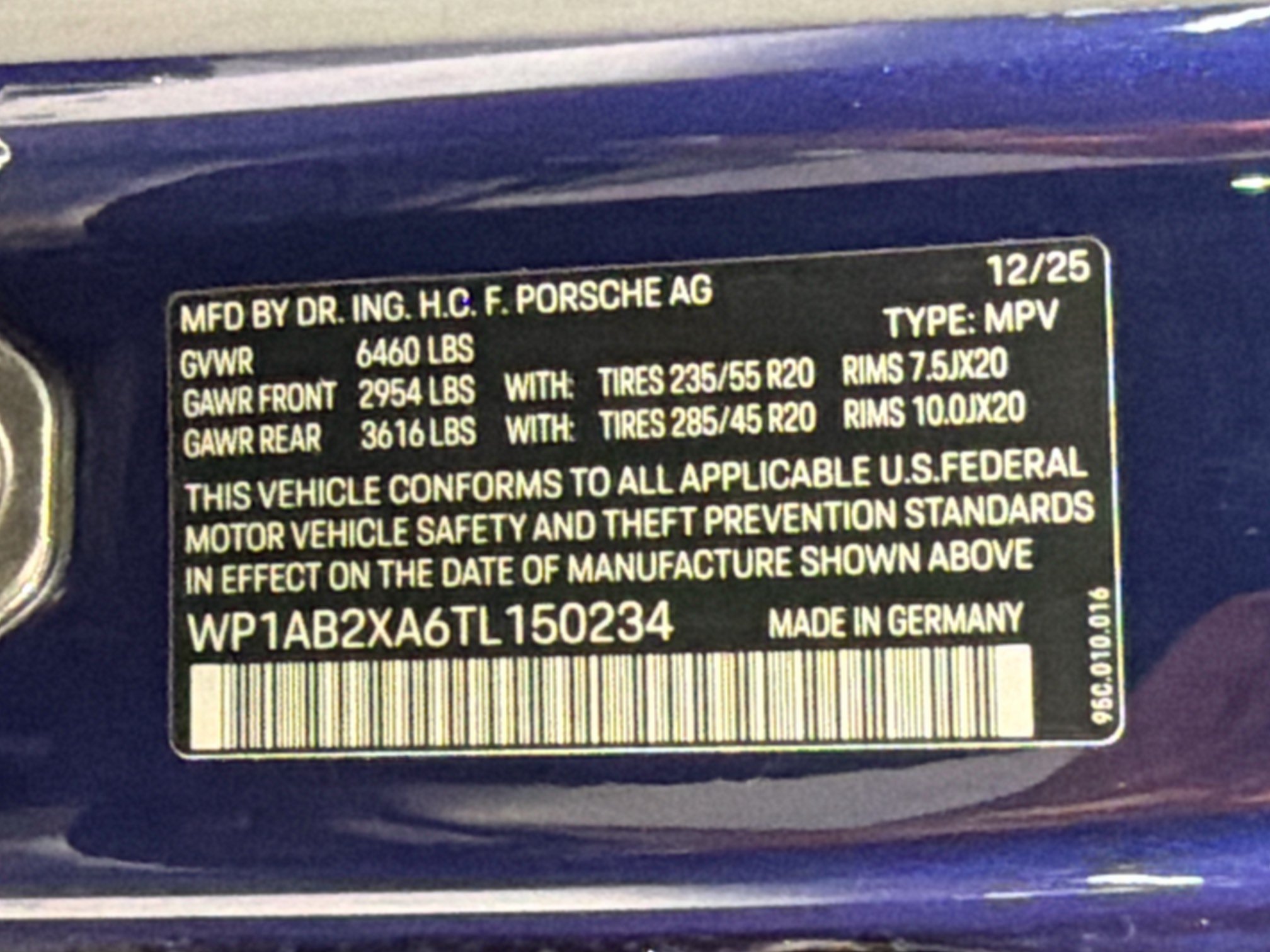 Certified Used 2026 Gentian Blue Metallic Porsche Electric 4S image 45