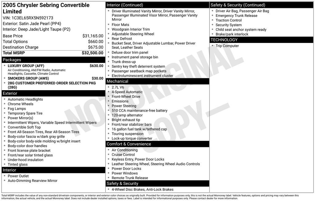 Used 2005 Green Chrysler Limited image 17