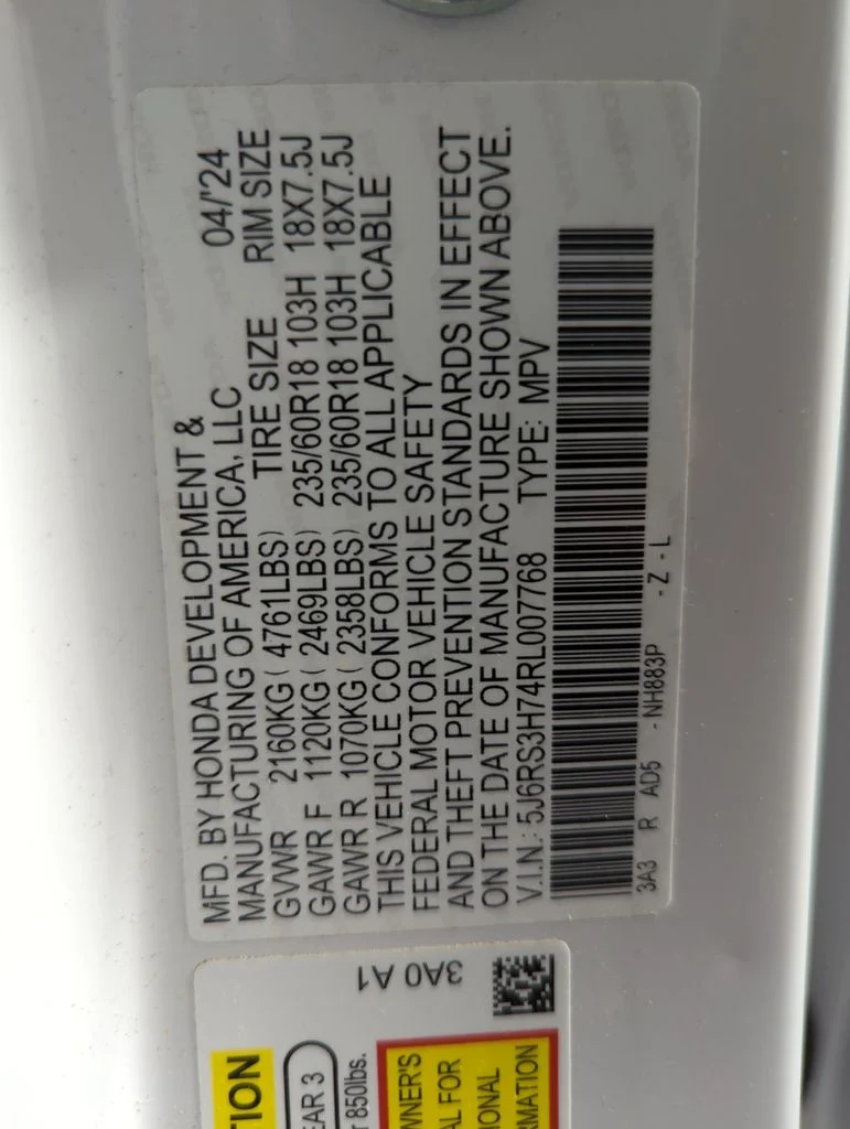 Certified Used 2024 Platinum White Pearl Honda EX-L image 25