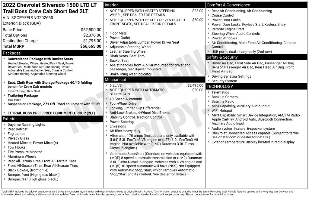 Used 2022 Black Chevrolet LT Trail Boss image 27