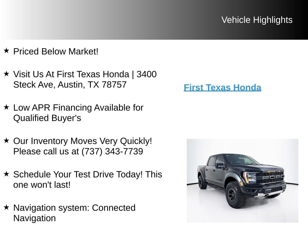 Used 2023 Black Metallic Ford Raptor image 10