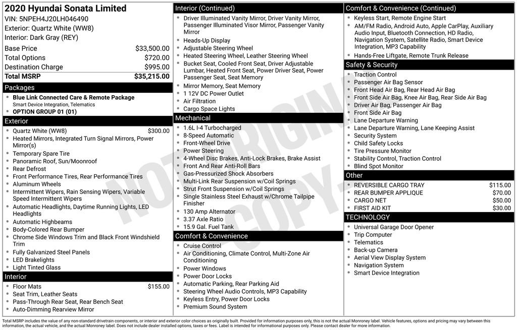 Certified Used 2020 Gray Hyundai Limited image 5