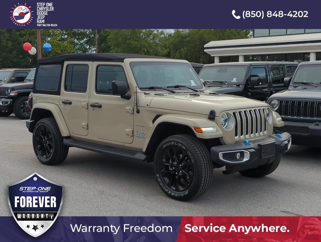 Used 2022 Beige Jeep Unlimited Sahara 4xe image 8