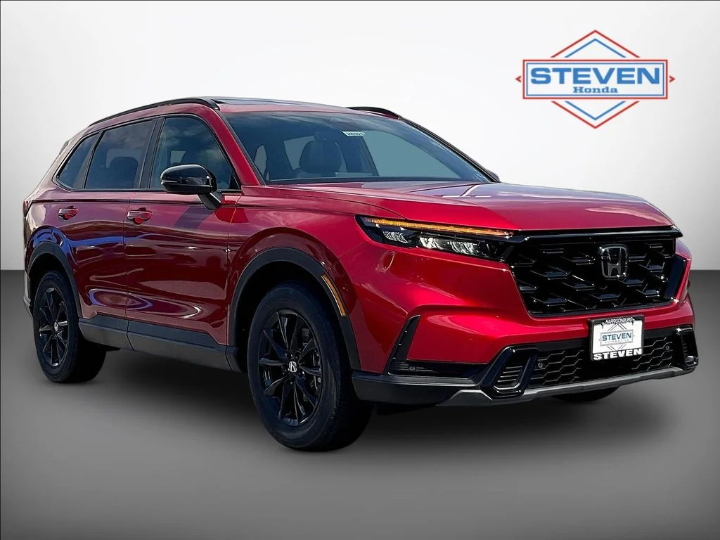 New 2026 Radiant Red Metallic Honda AWD Sport-L Hybrid image 1