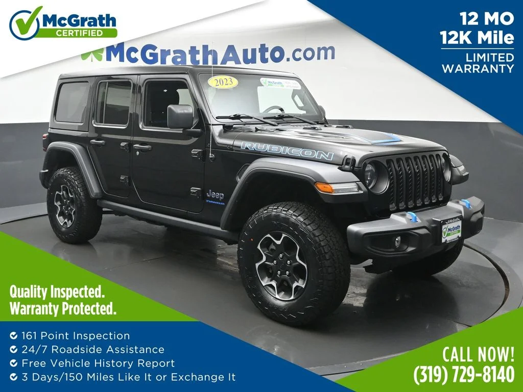 Certified Used 2023 Black Jeep Rubicon 4xe image 1