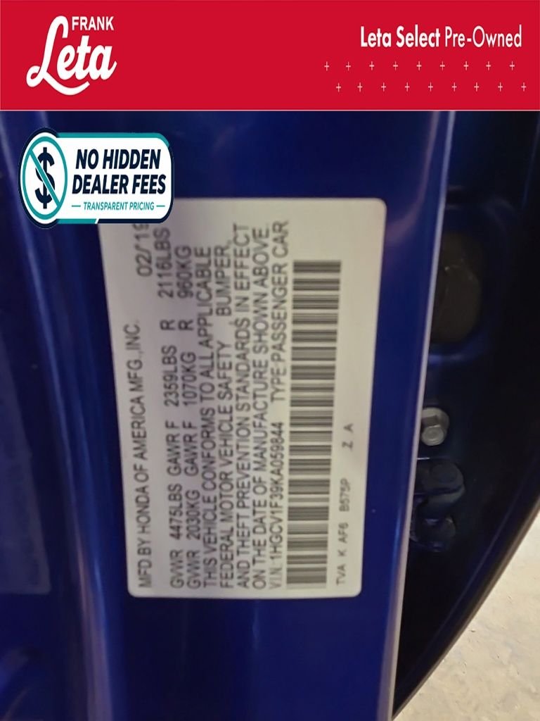 Used 2019 Still Night Pearl Honda  image 27