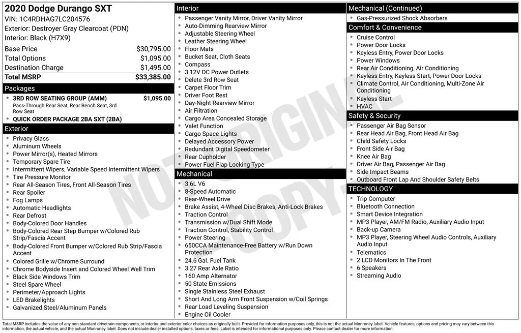 Used 2020 Gray Dodge SXT image 2