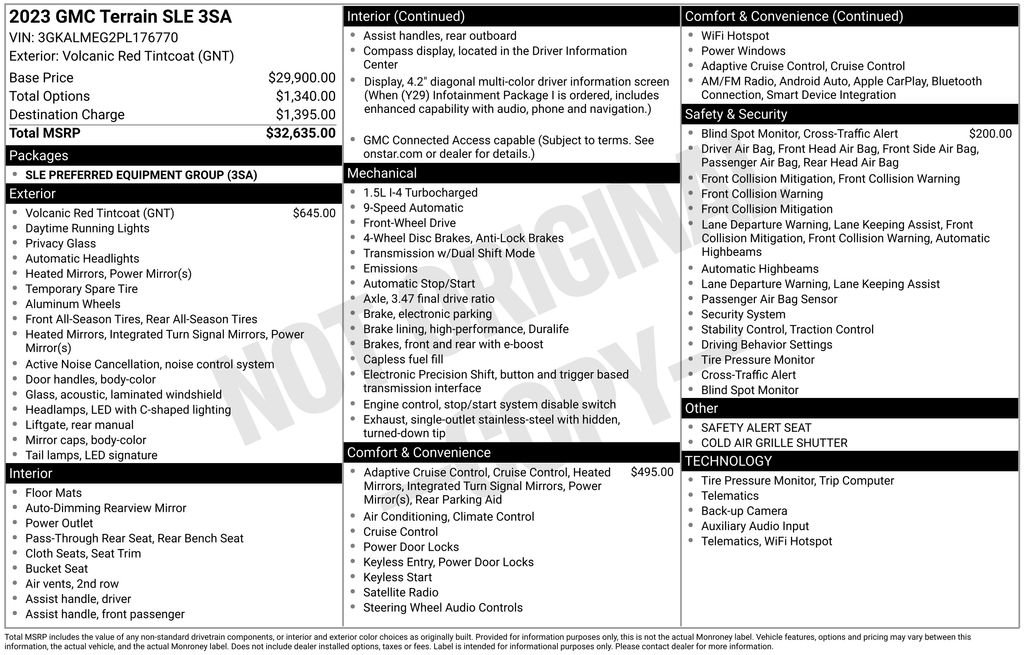 Used 2023 Volcanic Red Tintcoat GMC SLE image 15