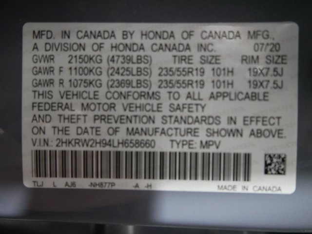 Used 2020 Sonic Gray Pearl Honda Touring image 31