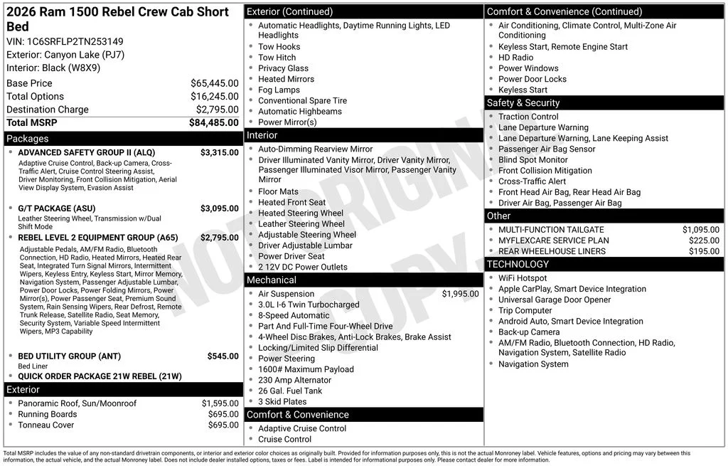 New 2026 Canyon Lake Exterior Paint RAM Rebel image 5