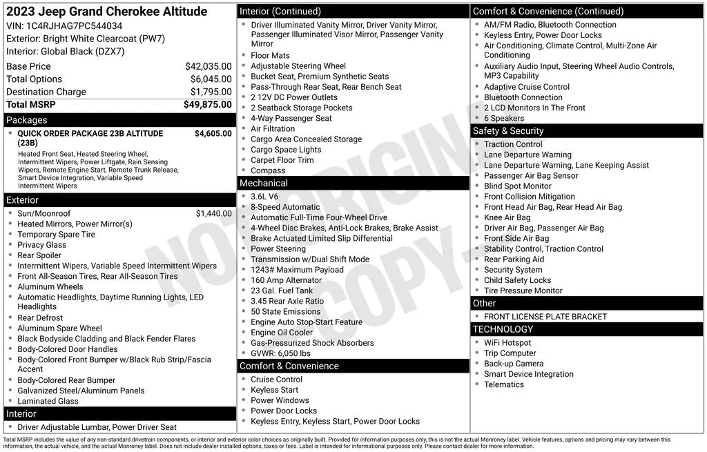 Certified Used 2023 White/off-white Jeep Altitude X image 7