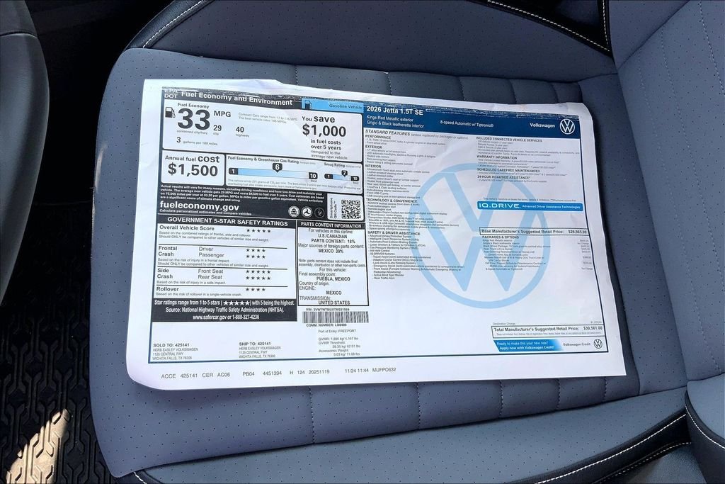 New 2026 Kings Red Metallic Volkswagen 1.5T SE image 14