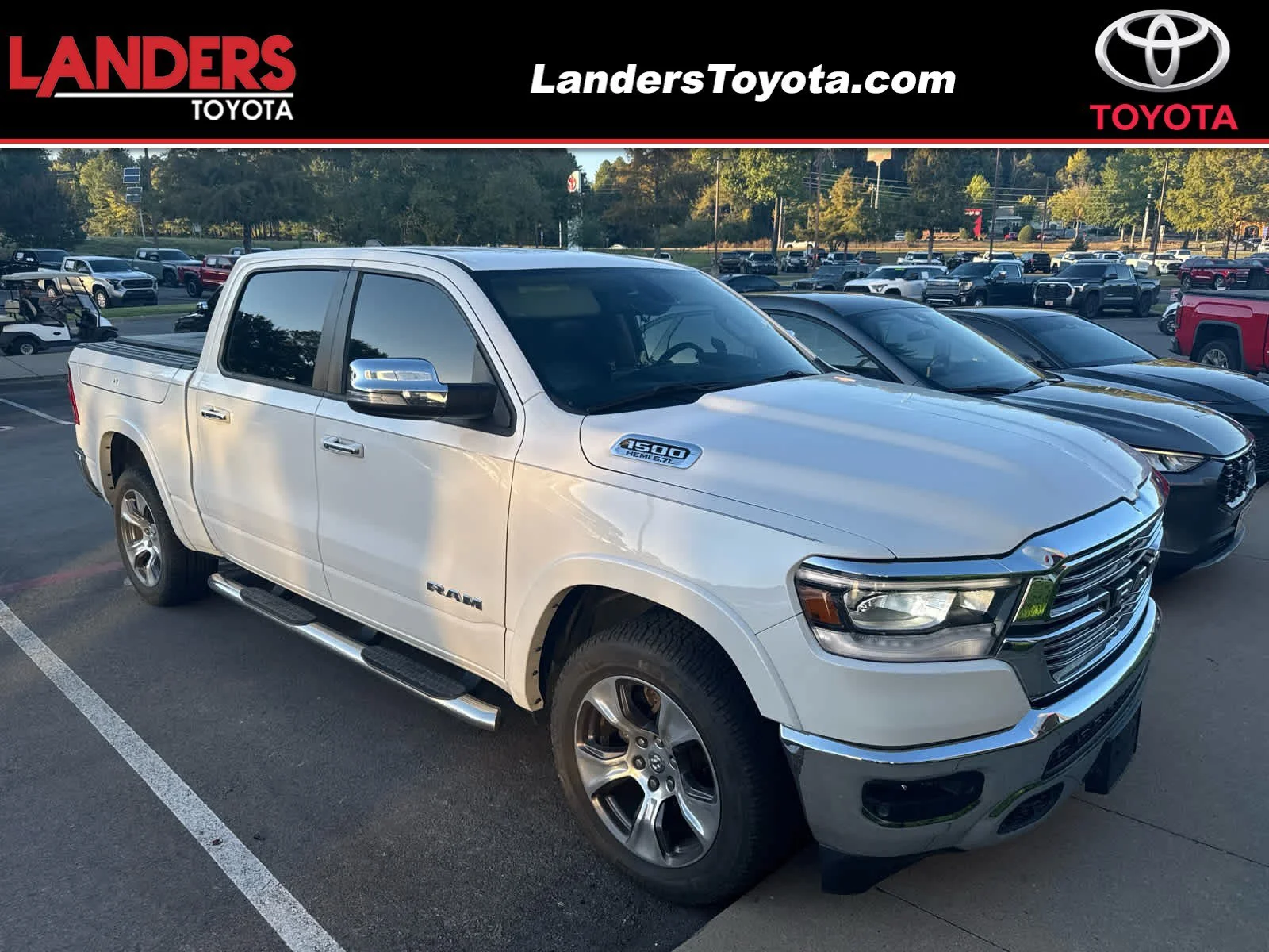 Used 2019 Ivory White Tri-Coat Pearlcoat Ram Laramie image 1