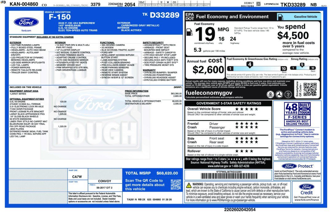 New 2026 Carbonized Gray Metallic Ford Lariat image 11