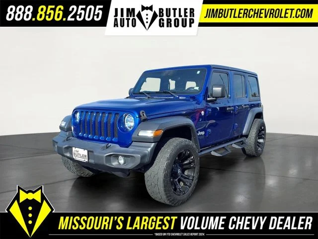 Certified Used 2020 Blue Jeep Unlimited Sport S image 1