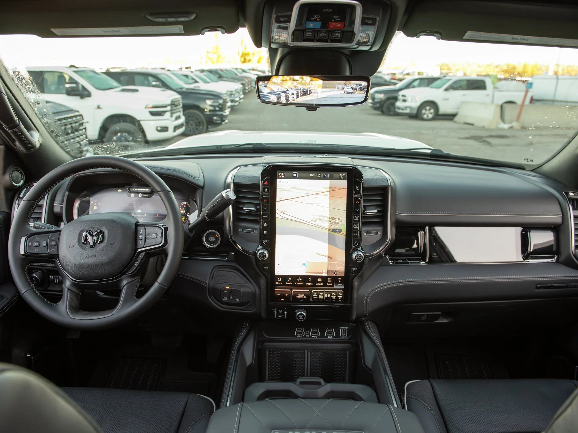 New 2027 White RAM Limited Night* Mega Cab 4x4, Sunroof, Passenger Screen, Ultra Premium Leather Seats image 14