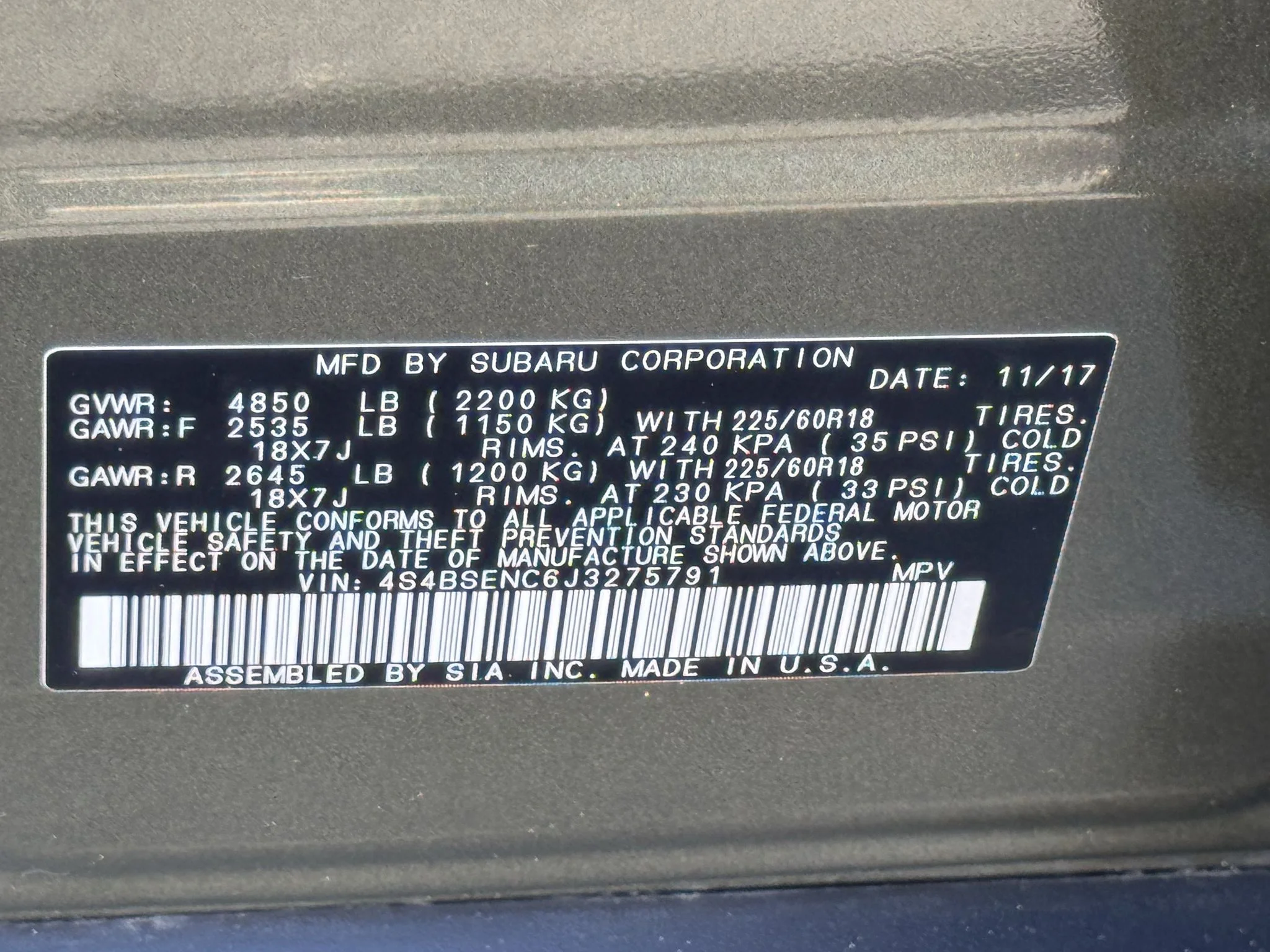 Used 2018 Wilderness Green Metallic Subaru Limited image 32