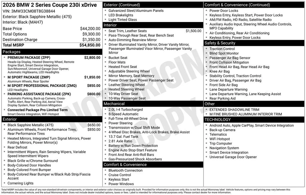 New 2026 Black BMW 230i xDrive image 2