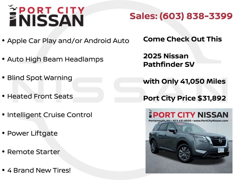 Used 2025 Gun Metallic Nissan SV v6 w/3rd row seating & remote start image 8