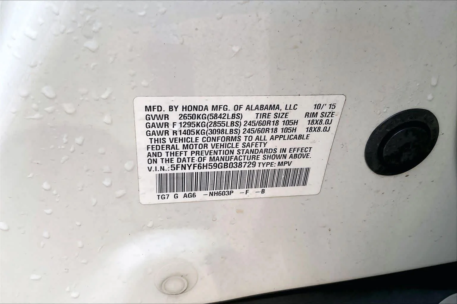 Used 2016 White Diamond Pearl Honda EX-L image 34