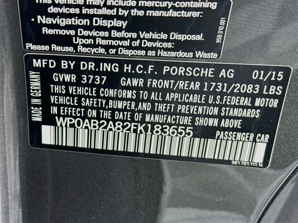 Used 2015 Agate Gray Metallic Porsche S image 27