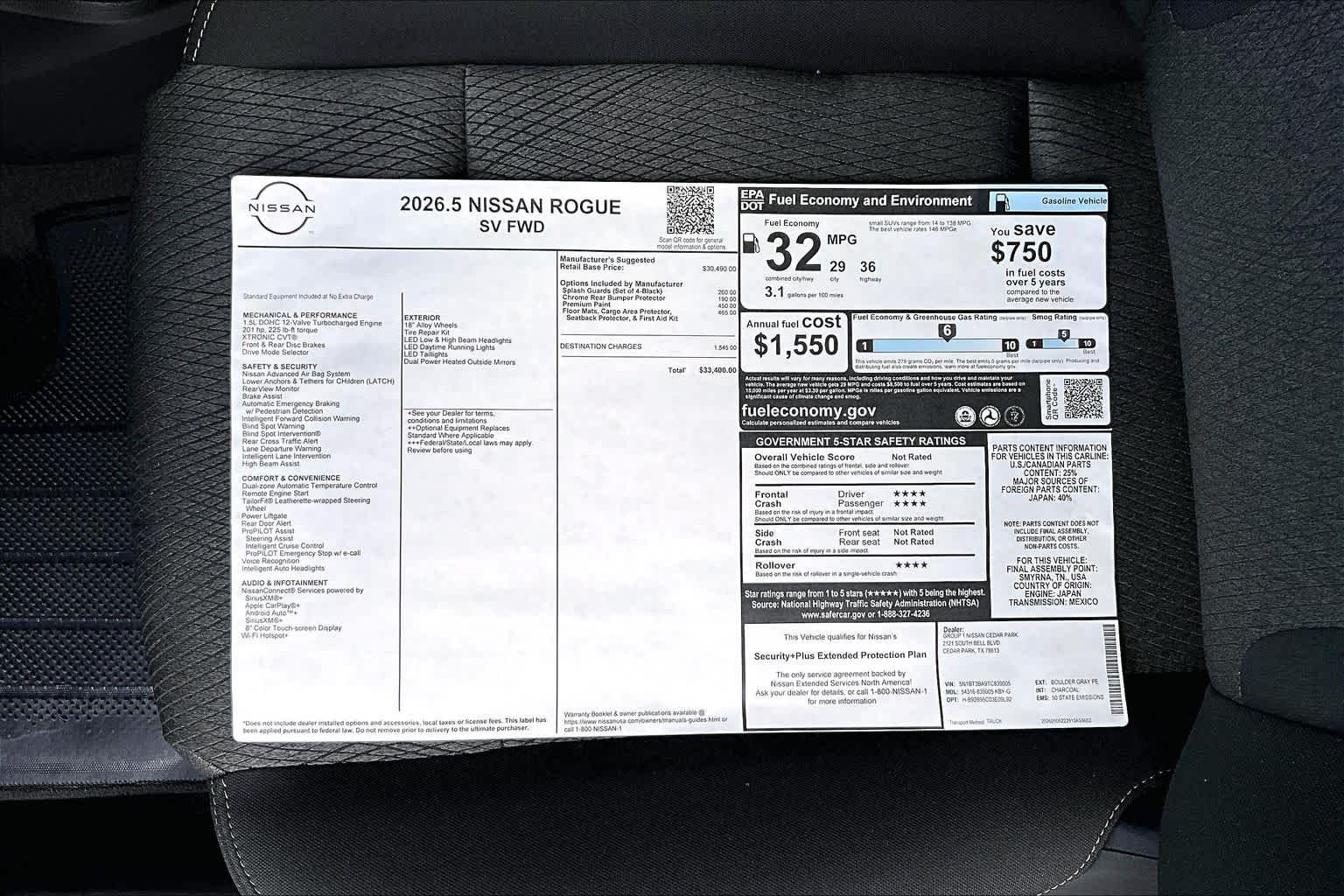 New 2026 Boulder Gray Pearl Nissan SV image 21