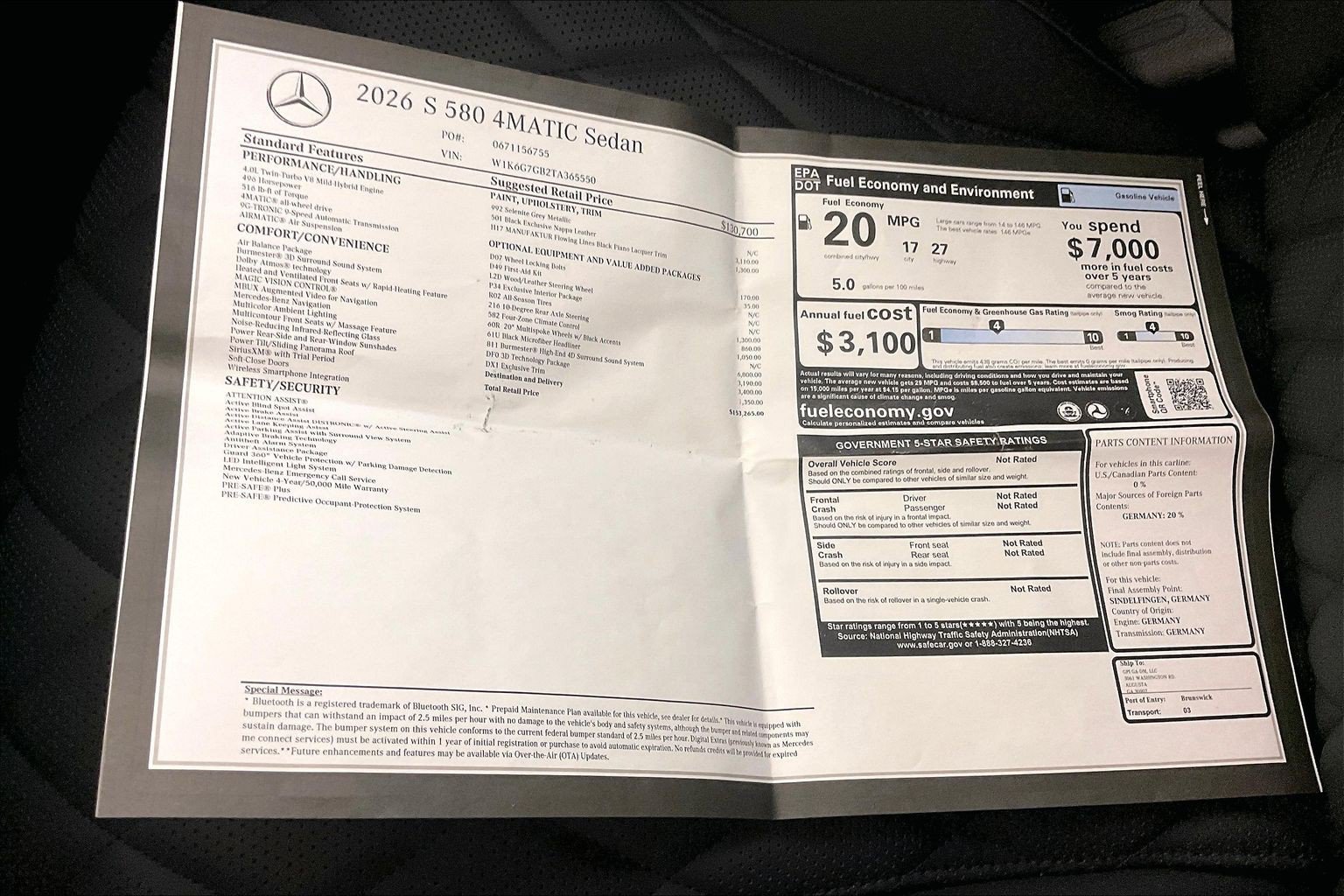 New 2026 Selenite Grey Metallic Mercedes-Benz S 580 image 28