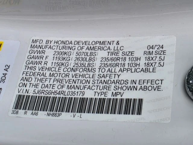 Used 2024 Platinum White Pearl Honda Sport image 33