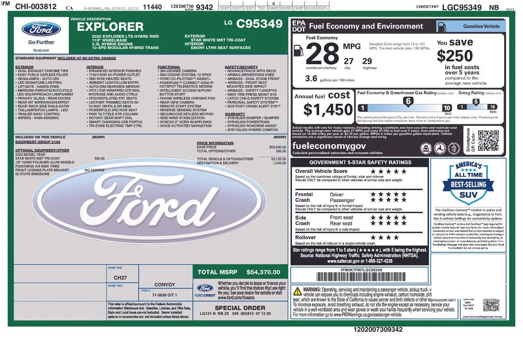 Certified Used 2020 White Ford Limited image 3