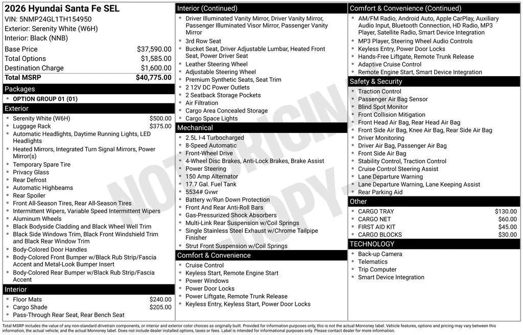 Used 2026 Serenity White Hyundai SEL image 5