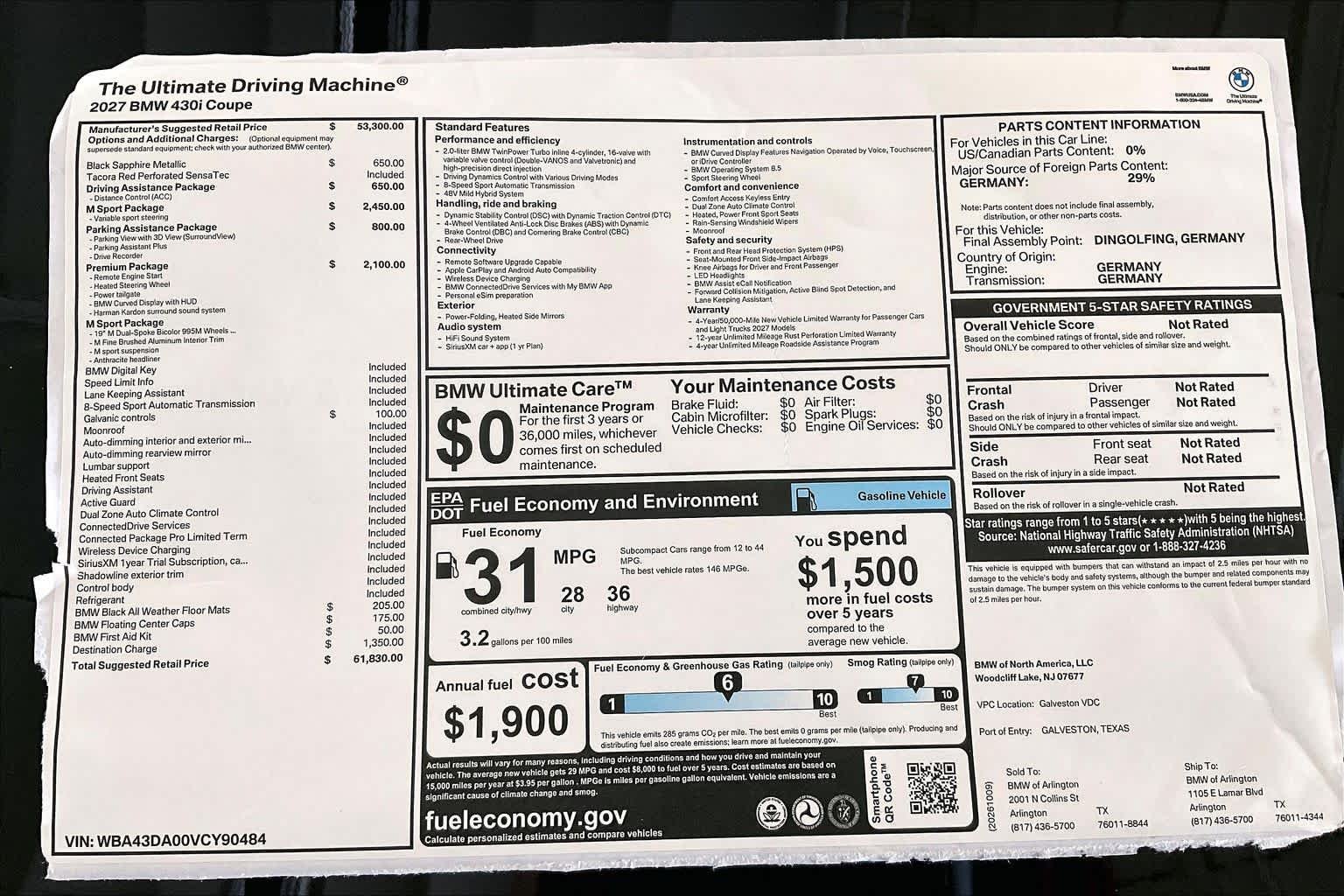New 2027 Black Sapphire Metallic BMW 430i image 19