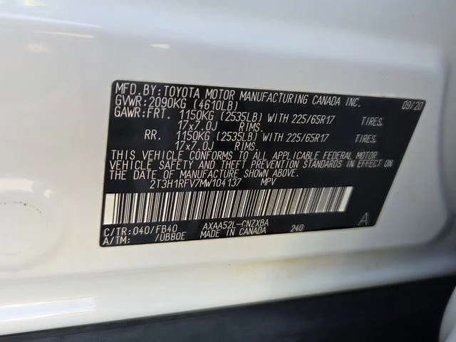 Used 2021 White Toyota LE image 6