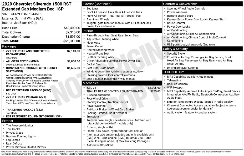 Used 2020 White Chevrolet RST image 5
