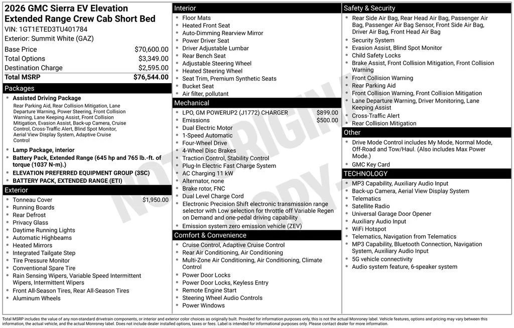 2026 GMC Sierra EV Elevation - Photo 43