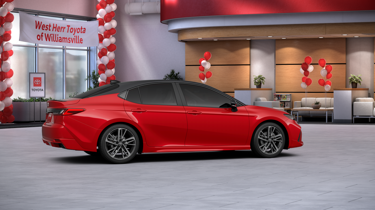 New 2026 Supersonic Red with Midnight Black Metallic roof Toyota XSE image 11