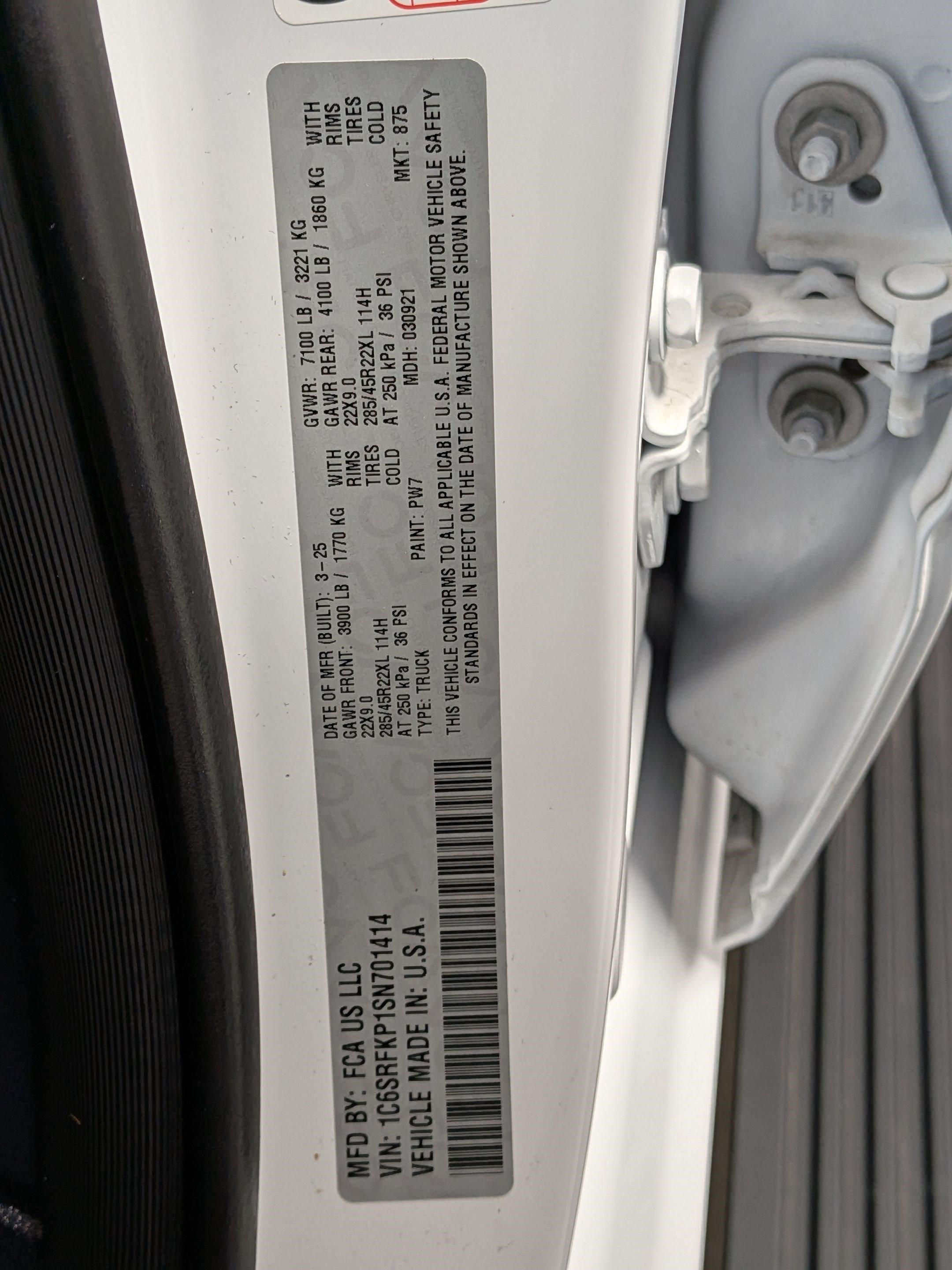 Used 2025 Bright White Clearcoat Ram Tungsten image 36